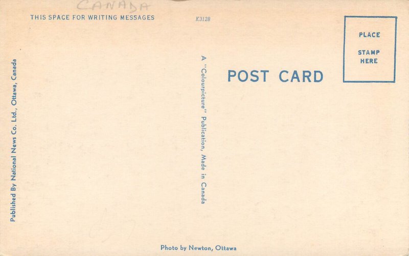 Canada Ottawa canal scene linen postcard