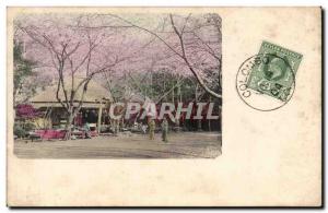Old Postcard Japan Japan Nippon Stone steps at Negishi (stamp Ceylon Ceylon S...
