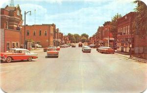 Archbold OH Defiance Street Storefronts Old Cars Postcard