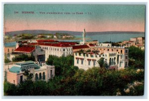 c1910 Overview To Bizerte Train Station Tunisia Antique Posted Postcard