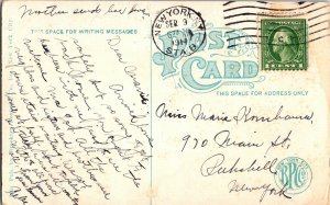 Bridge Central Park New York WOB Note Cancel 1c Stamp Postcard WOB Antique Vtg 