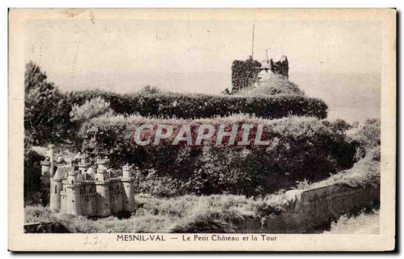 Old Postcard Mesnil Val Le petit chateau and tower