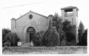 First Presbyterian Church Florence Arizona 1940s Postcard 1049 RPPC