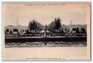 North Platte NE Postcard Stanford Motor Lodge East Entrance To City On Highway