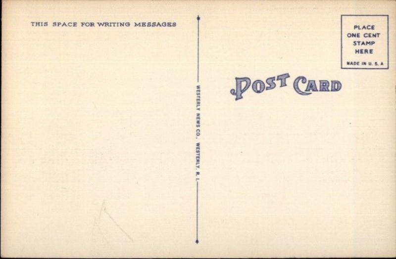 Wickford RI Beach Club Linen Postcard