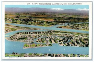 c1940's Olympic Rowing Course Alamitos Bay Long Beach California CA Postcard