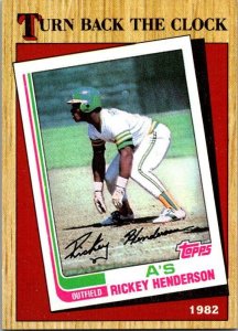 1987 Topps Baseball Card Rickey Henderson Oakland Athletics s3141