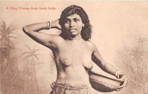 US35 Postcard South India Kling woman traditional costume ethnic traditions