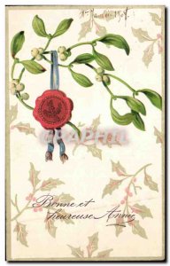 Festivals - Wishes - Happy New Year - Holly - holly - Old Postcard