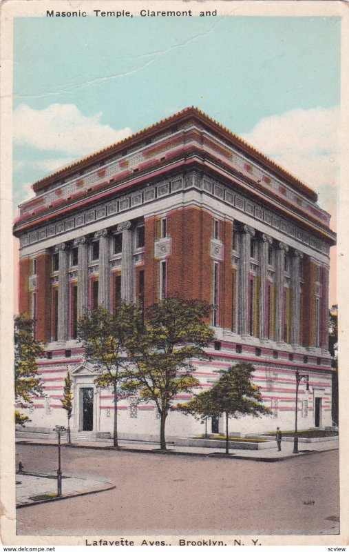 Masonic Temple , Claremont & Lafayette Aves. , BROOKLYN , New York ; PU-1926