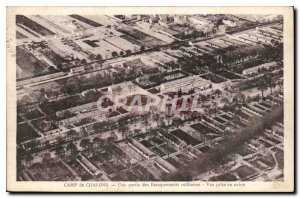 Postcard Old Camp Chalons A Party Military Barracks shooting by plane