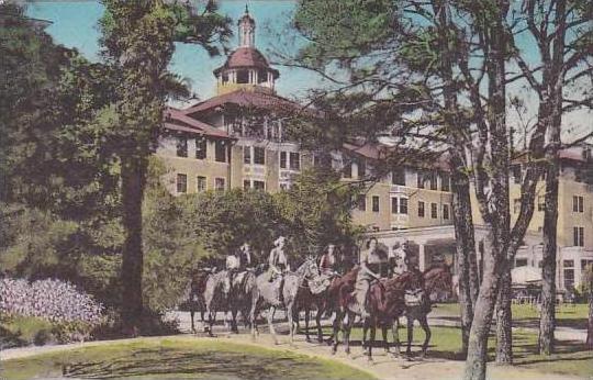 North Carolina Pinehurst Riders Leaving Carolina Hotel Albertype