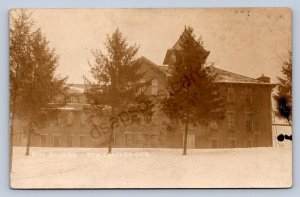 J87/ New Concord Ohio RPPC Postcard c1910 New College Building 1382