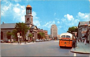 Massachusetts Quincy Center Showing First Parsih Church 1954