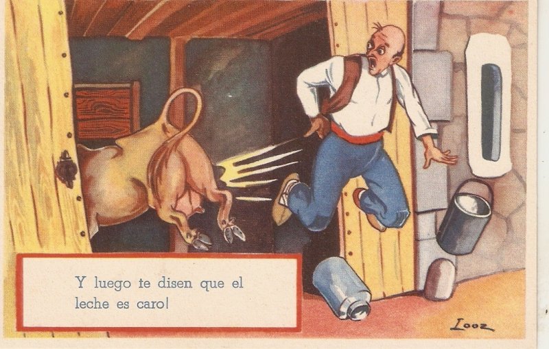 Lot of six (6) old vintage humorous Spanish Postcards