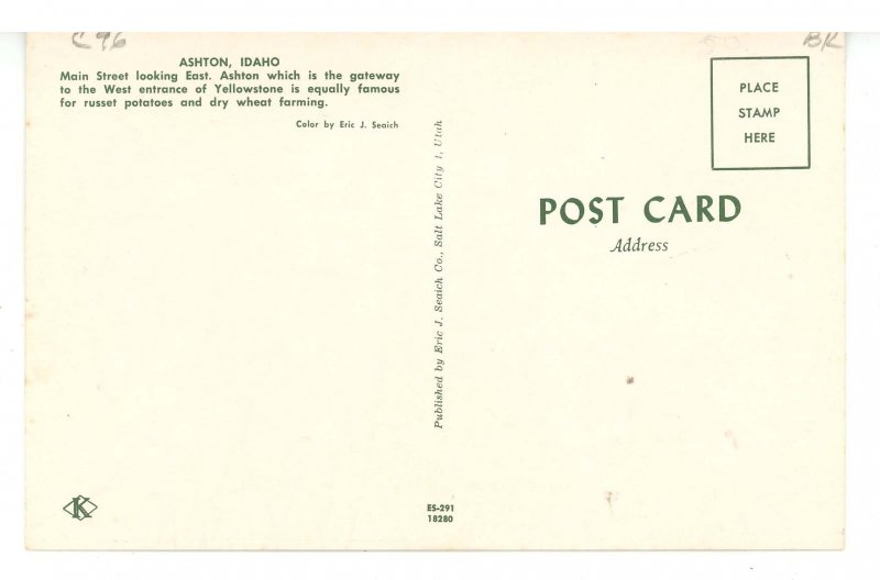 ID - Ashton. Main Street looking East ca 1953