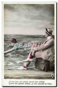 Old Postcard Fantaisie Sirene