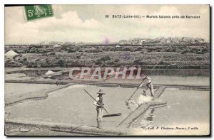 Old Postcard Batz Loire Salterns near Kervalet