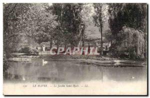 Le Havre Old Postcard The garden Saint Roch