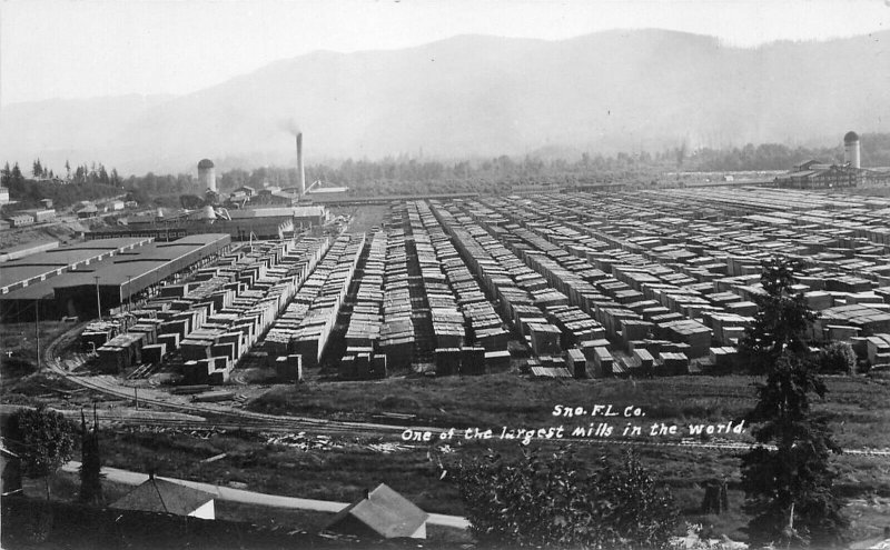 1920s Snoqualmie Washington Falls Lumber Company Logging Industry RPPC Postcard