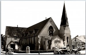 Baptist Church Santa Rosa California CA Built Of Redwood Log RPPC Photo Postcard