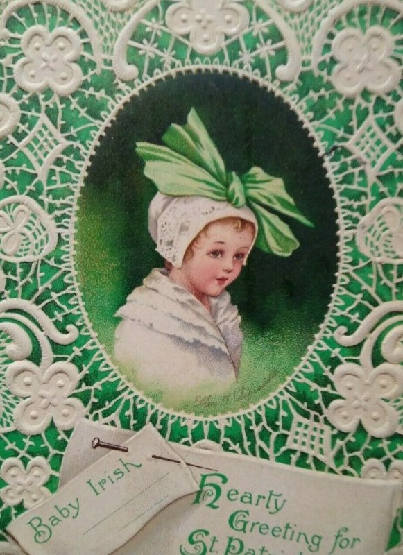 St Patricks Day Postcard Baby Irish Girl Ellen Clapsaddle 1249 Vintage Newport 