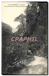Old Postcard Dauphine Tunnel on Route Grande Chartreuse