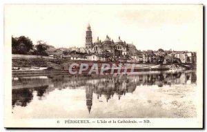 Perigueux Old Postcard L & # 39isle and the cathedral