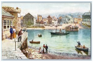 c1910 Viewing Scene, The Ferry Gowes Isle of Wight Oilette Art Tuck Postcard