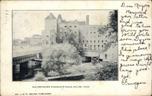 Milton Massachusetts MA Walter Baker Chocolate Mills c1910 Vintage Postcard