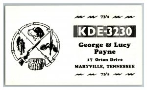 Postcard QSL Radio Card From Maryville Tennessee KDE-3230 