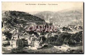 Old Postcard Lourdes Pyrenees Vue Generale