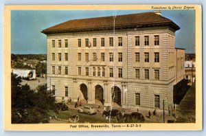 Brownsville Texas TX Postcard Post Office Exterior Building View c1948 Vintage