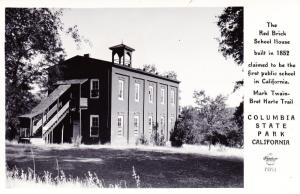 RPPC Columbia State Park, Red Brick School House, 1852, Unposted Postcard E01