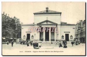 Paris Old Postcard St. Mary Batignolles