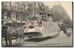 Old Postcard Alcohol Paris 1905 celebrations of Lent mid Char Beverage