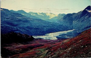 Vtg View from Richardson Highway Lowe River Alaska AK 1960s Postcard