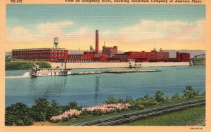 Vintage Postcard View On Allegheny River Showing Aluminum Company America Plant