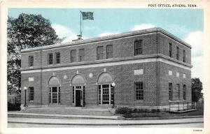 A60/ Athens Tennessee Tn Postcard c1940s Post Office Building