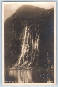 Møre og Romsdal Norway Postcard De Syv Sostre Geiranger c1920's RPPC Photo