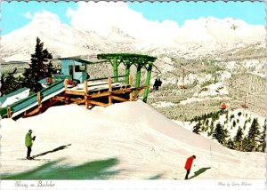 Bend OR Oregon  SKI LIFT On MT BACHELOR  Skiers~Skiing  ca1970's 4X6 Postcard