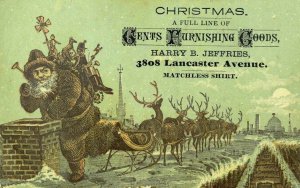 Harry B. Jeffries Gents Furnishing Goods Christmas Weird Santa Reindeer Toys P92