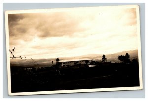 Vintage 1930's RPPC Postcard Country Landscape Large Building Nice