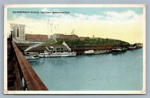 TACOMA WA WATERFRONT SCENE ANTIQUE POSTCARD