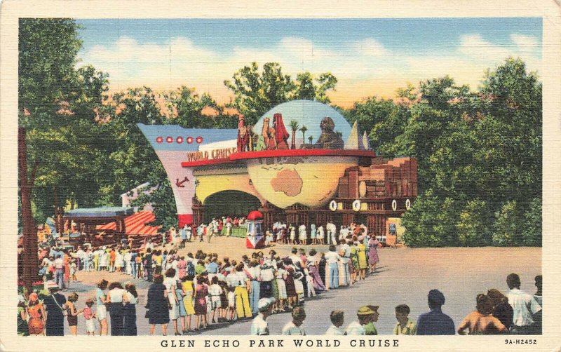 Washington DC Glen Echo Park World Cruise Curt Teich Linen Postcard