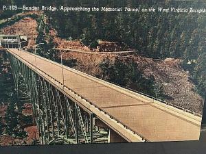 Postcard Bender Bridge,Memorial Tunnel on West Virginia Turnplike.  U6