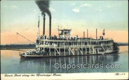 Steam Boat Along The Mississippi Ferry Boats, Ship Unused 