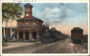 Elmira New York NY Train Station Depot 1920s-30s Postcard