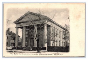 First Baptist Church Columbia South Carolina SC UNP UDB Postcard U23