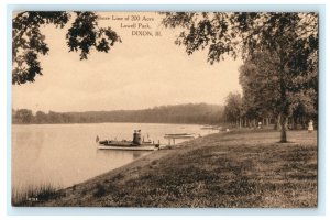 Lowell Park 200-acre Shore Line Dixon Illinois c1910 Vintage Antique Postcard 